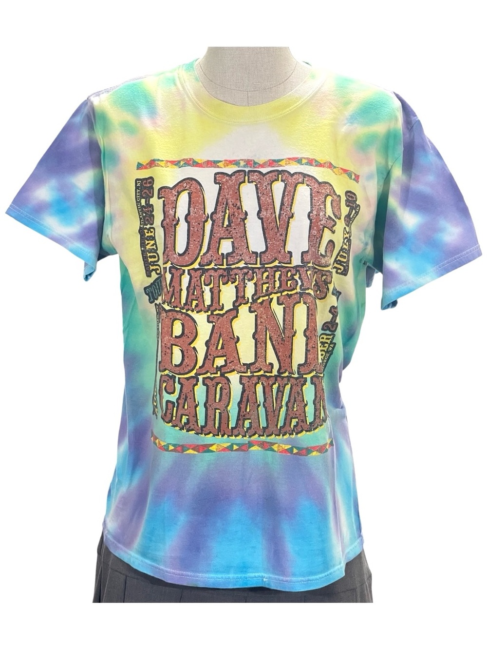 Dave Matthews Band Tie-Dye Caravan Concert Series Multicolor Graphic Tee Medium